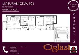 S1 - 92.3 m2 - TROIPOSOBAN STAN U IZGRADNJI! OBJEKAT 2 - MAŽURANIĆEVA 101 - PETROVARADIN, NOVI SAD!